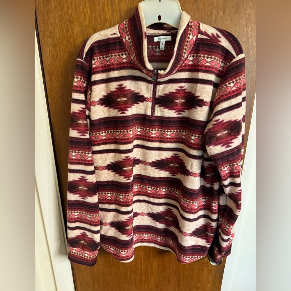 New with tags, ladies size XXL fleece pullover from Maurices with 1/4 zip.